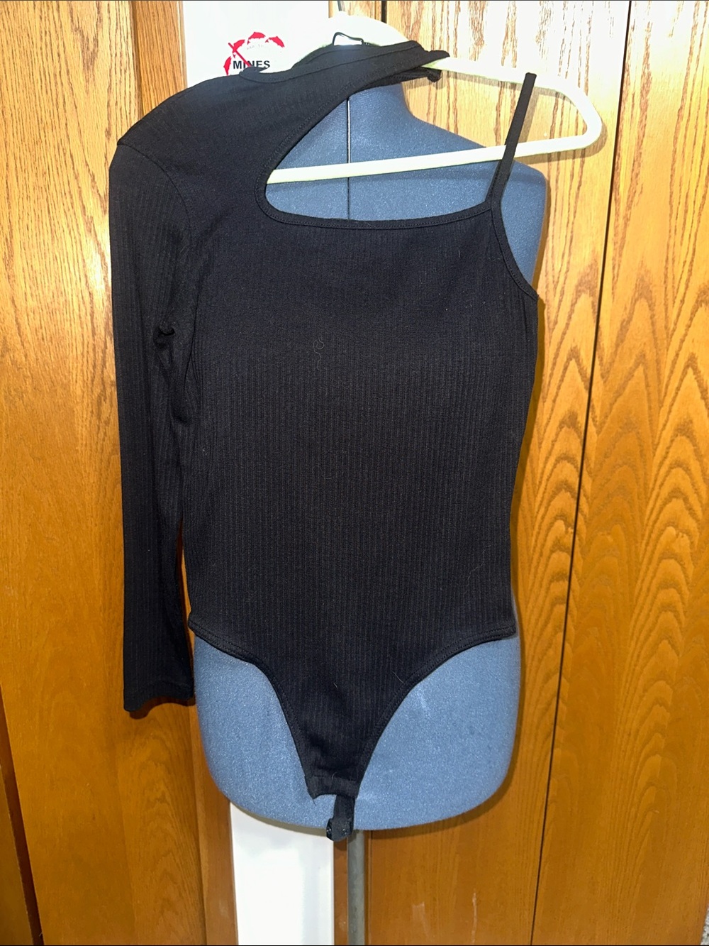 Missguided Black One-Shoulder Ribbed Bodysuit